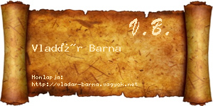 Vladár Barna névjegykártya