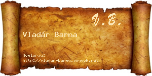 Vladár Barna névjegykártya